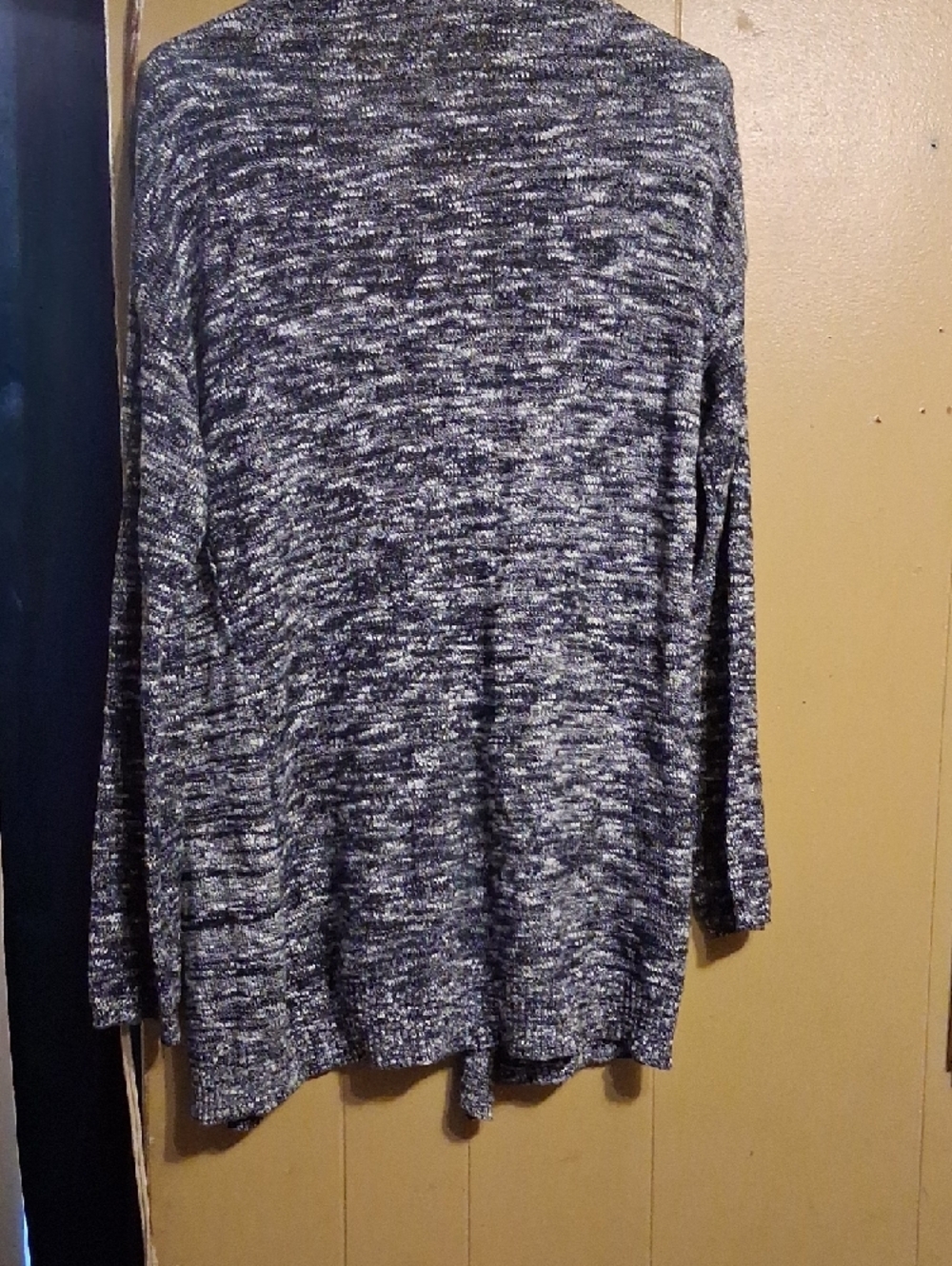 George Marled Knit Open Cardigan - Black, White - Picture 3 of 4